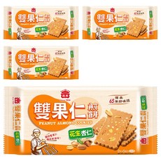 義美 雙果仁煎餅 花生杏仁, 100g, 4包