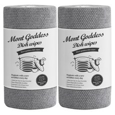 Mongadiz 壓花拋棄式菜瓜布, 灰色, 60入, 2個