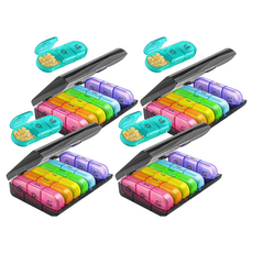 Nesting Home 按星期 21格 按餐分類 藥盒 黑色 7色, 4個