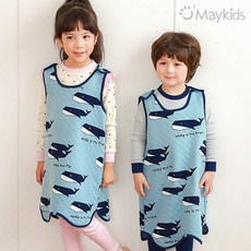 Maykids 童款印花連身防踢背心 鯨魚好朋友款