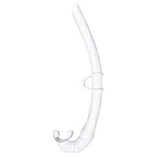 Butterfly Fish 蝴蝶魚 自由潛水J型呼吸管 SN2201 附連接環 軟質矽膠 可彎折收納, 白色