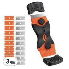 Yomopick 多用途雙刃刮刀 + 補充用鋼製刀片 10p + 塑膠刀片 10p 套組 橘色, 3套