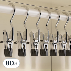 일상포인트 논슬립 미니멀 바지 집게, 블랙, 80개