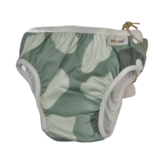 ImseVimse 超彈性防漏游泳尿褲 粉綠幾何, M(7-10kg), 1件