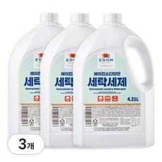 줌 베이직 베이킹소다 담은 액체 세탁세제, 4.21L, 3개