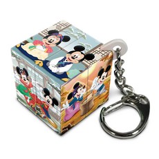 PUZZLE LIFE 迪士尼 韓國風米奇與米妮鑰匙圈 迷你魔術方塊, 1個, 混合色