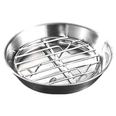 304不鏽鋼瀝油烤盤+烤架 12cm 耐用且安全, 1組