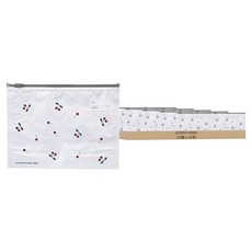 SHIMOYAMA 印花風可重複使用鋁鈦箔保鮮密封袋 10入, 1盒, 白色
