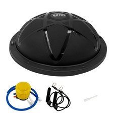 Innoi 高級型平衡球 + 側邊彈力帶 2入 + 充氣泵 + 氣塞, 黑色