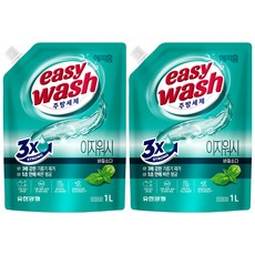 해피홈 이지워시 바질소다 리필 일반주방세제, 1L, 2개