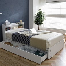 바스포르 쉬크 수납헤드 서랍침대 방문설치, 화이트