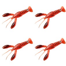 가재 소프트 루어 낚시 미끼 9.5cm, 5, 4개