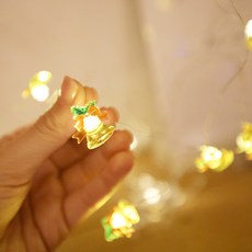 聖誕鈴鐺USB線LED燈泡串, 1個, 混色