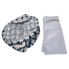 AXIS 艾克思 繽紛棉麻可折疊收納籃 洗衣籃 內層防水 大容量, 北極熊 藍色 + 白色