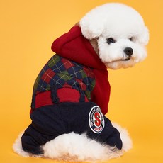 DOG-i 寵物狗燈芯絨連身衣, 紅色