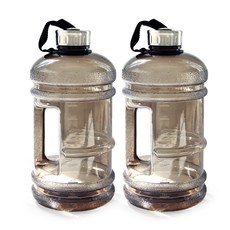 大容量運動啞鈴水瓶2p, 黑色, 2.2L