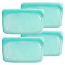 stasher 長形矽膠密封袋, Pinch locTM 專利封口設計, 可重複使用, 耐高溫, 19.05 x 11.43 x 2.54cm, 4個, 1入