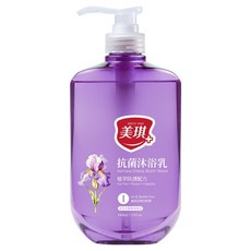 美琪抗菌沐浴乳 鳶尾花與巴特梨 680ml 添加天竺葵精油 提升保水力, 1瓶
