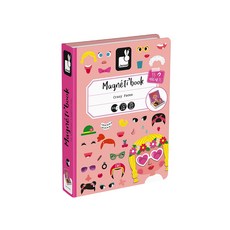 Janod 磁鐵遊戲書，俏皮的臉，內含55枚磁貼, 55片, 1本
