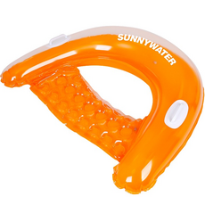 SUNNYWATER U型充氣游泳躺椅, 橘色, 1個