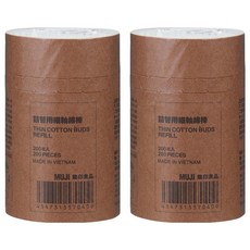 MUJI 無印良品 細軸棉棒 補充用, 200支, 2組