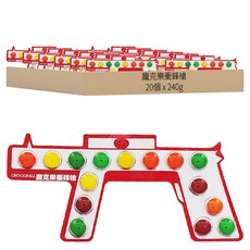 龐克樂衝鋒槍 巧克力風味糖, Set 20, 240g, 1盒