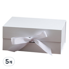 조인메이드 선물 포장 리본 기프트 박스 1호, 화이트, 5개