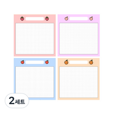 kokozi水果格子便條紙 100張 4種組, 果子, 2套