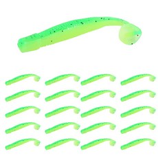 루어 나선형 테일 소프트 웜 페이크 미끼 6cm 20p, 1개, 5