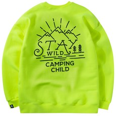 ghostrepublic Camping Stay 霓虹印花寬鬆大學T恤 GMT-1107