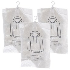 小麥購物 掛式真空衣物收納袋 Y335 款式隨機, 3個, 1組