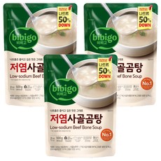 비비고 저염 사골곰탕, 500g, 3개