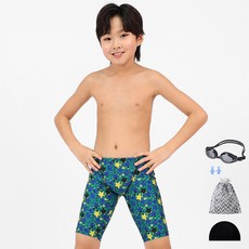 AQUATICA 男童星星泳褲 AQA203+泳鏡+耳塞+彈性泳帽+塑膠束口泳具袋