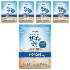 샘표 한여름눈꽃 굵은소금, 3kg, 5개