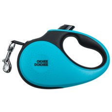 옥희독희 꼬임방지 강아지 자동 리드줄, 블루 + 그린, 1개