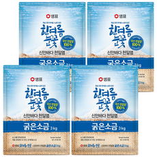 샘표 한여름눈꽃 굵은소금, 3kg, 4개