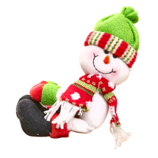 小號抱酒瓶裝飾 雪人, 1個, 14 x 13cm