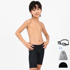 AQUATICA 男童泳褲+蛙鏡+耳塞+彈性泳帽+收納袋組 AQA207