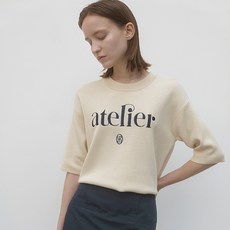 AtelierNain 女款5分袖休閒柔軟針織衫 T-6862