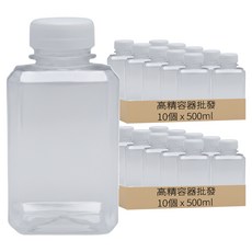 高精容器批發 PP八角瓶 白色, 500ml, 2套, 10個裝