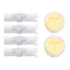 Dewbell 旅行用蓮蓬頭補充沉積物濾芯 4個 + 維他命頭部濾芯 2個, 柑橘檸檬, 1組