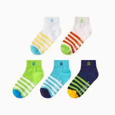 UNITED COLORS OF BENETTON. KIDS 兒童條紋短筒襪5雙組