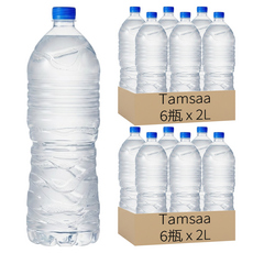 Tamsaa 無標籤天然水, 2L, 12瓶