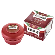 PRORASO 紅標 刮鬍皂 檀香，含乳木果油和檀香油, 150ml, 1個