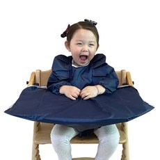 nordico 嬰兒防水長袖餐墊圍兜, 03款海軍藍, 1件, 1件