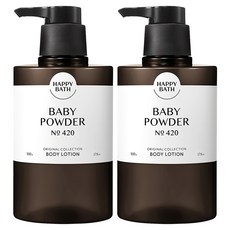 HAPPY BATH 身體乳液 嬰兒爽身粉香, 500g, 2瓶