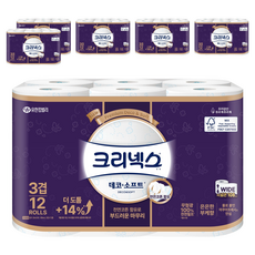 크리넥스 3겹 데코 앤 소프트 화장지, 35m, 12개입, 6개