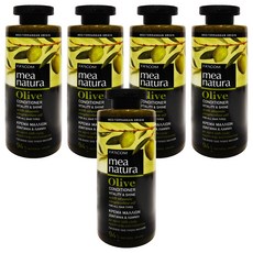 mea natura 橄欖光澤潤髮素, 100%希臘原裝進口, 專為頭髮毛躁、糾結梳不開設計, 柔順易梳, 300ml, 5瓶