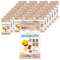 아이라이킷 핑크퐁 아기상어 초코 우유, 140ml, 48개