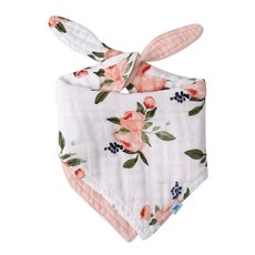 little unicorn 純棉雙面三角圍兜, 100%天然纖維, 柔軟舒適, 17 x 42cm, 花色